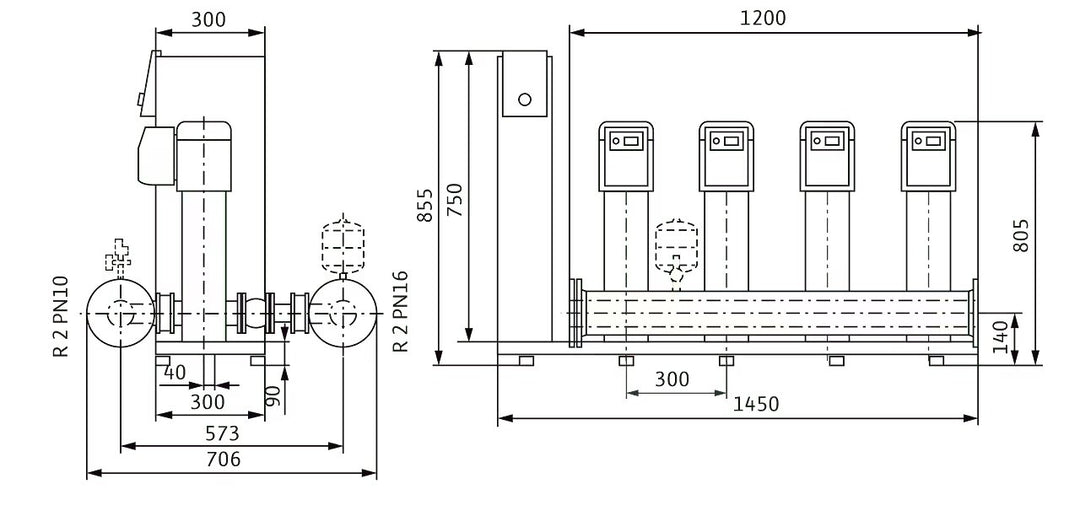 WILO Kompakte Druckerhöhungsanlage SiBoost Smart 4 HELIX VE206 Art. 2541593