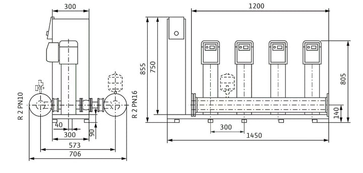 WILO Kompakte Druckerhöhungsanlage SiBoost Smart 4 HELIX VE206 Art. 2541593