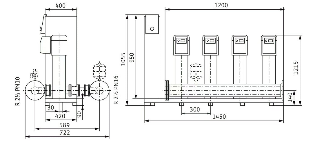 WILO Kompakte Druckerhöhungsanlage SiBoost Smart 4 HELIX VE611 Art. 2536380