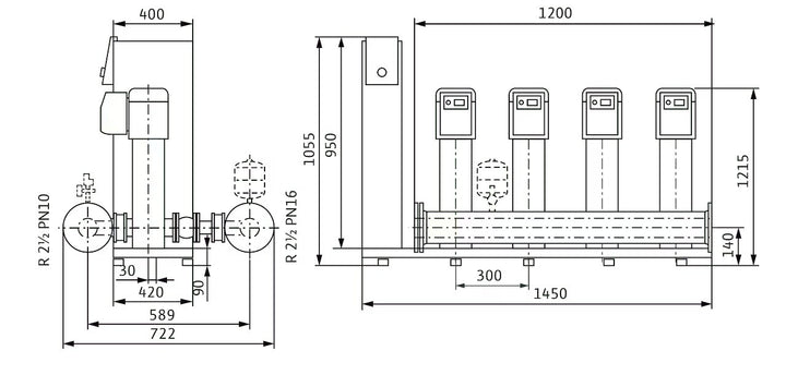 WILO Kompakte Druckerhöhungsanlage SiBoost Smart 4 HELIX VE611 Art. 2536380