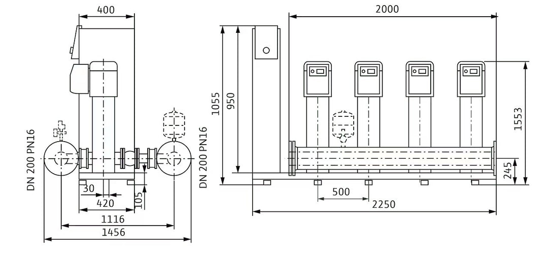 WILO Kompakte Druckerhöhungsanlage SiBoost Smart 4 HELIX VE5204-ES Art. 2547370