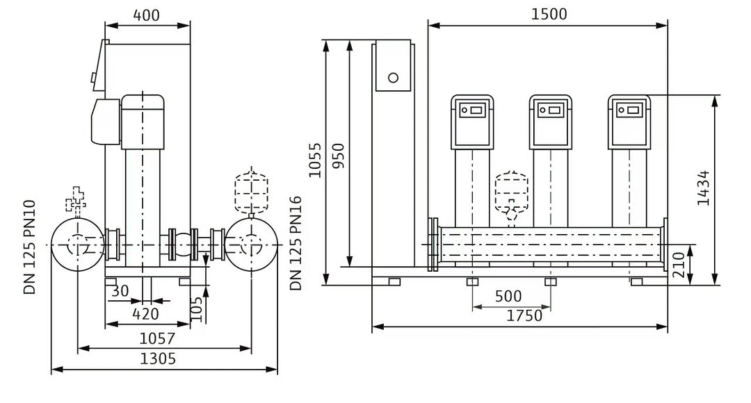 WILO Kompakte Druckerhöhungsanlage SiBoost Smart 3 HELIX VE3604-ES Art. 2547354