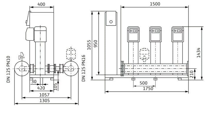 WILO Kompakte Druckerhöhungsanlage SiBoost Smart 3 HELIX VE3604-ES Art. 2547354