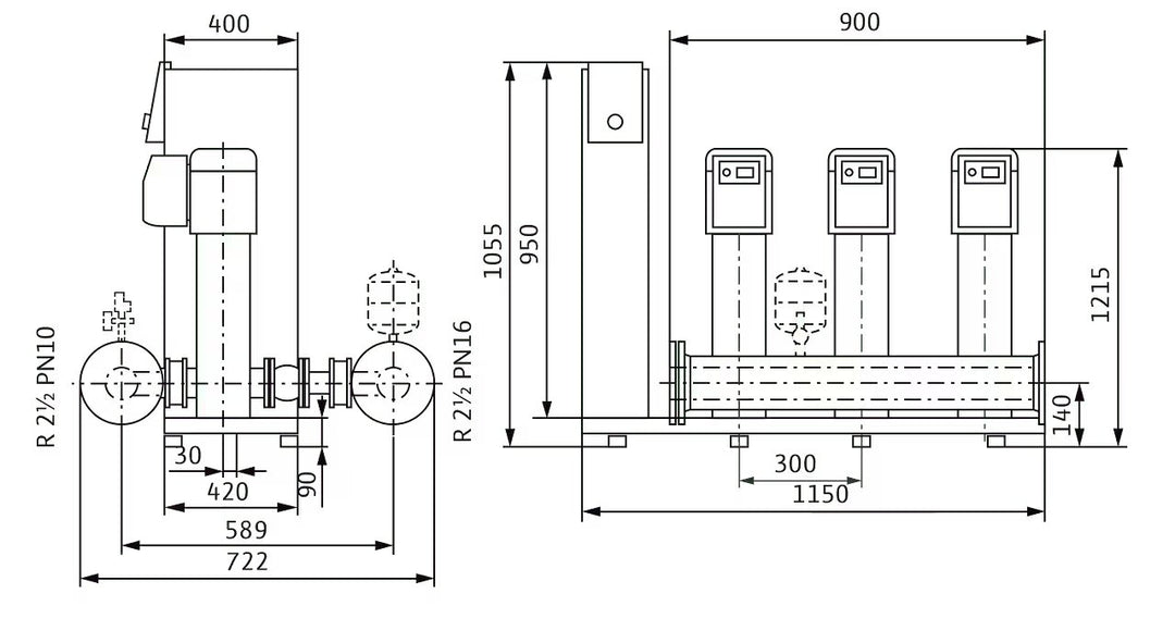 WILO Kompakte Druckerhöhungsanlage SiBoost Smart 3 HELIX VE611 Art. 2536377