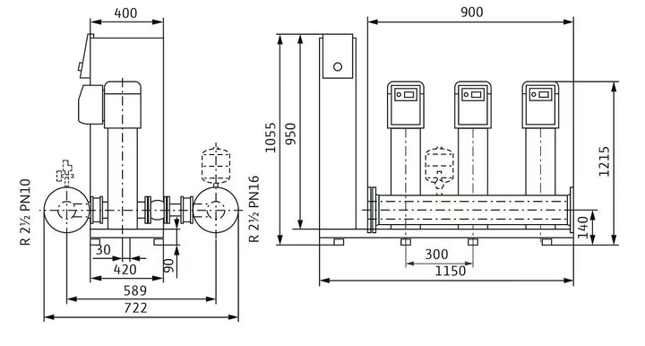 WILO Kompakte Druckerhöhungsanlage SiBoost Smart 3 HELIX VE611 Art. 2536377