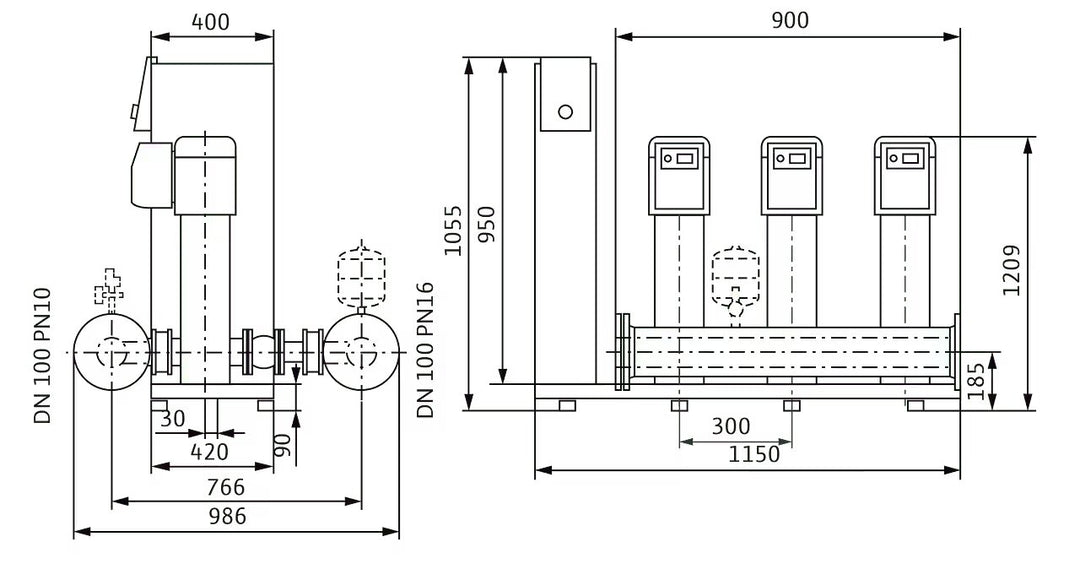 WILO Kompakte Druckerhöhungsanlage SiBoost Smart 3 HELIX VE1605 Art. 2536339
