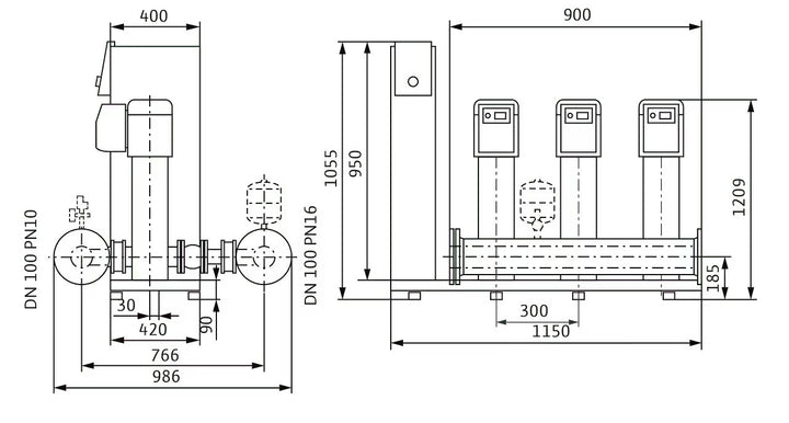WILO Kompakte Druckerhöhungsanlage SiBoost Smart 3 HELIX VE1605 Art. 2536339
