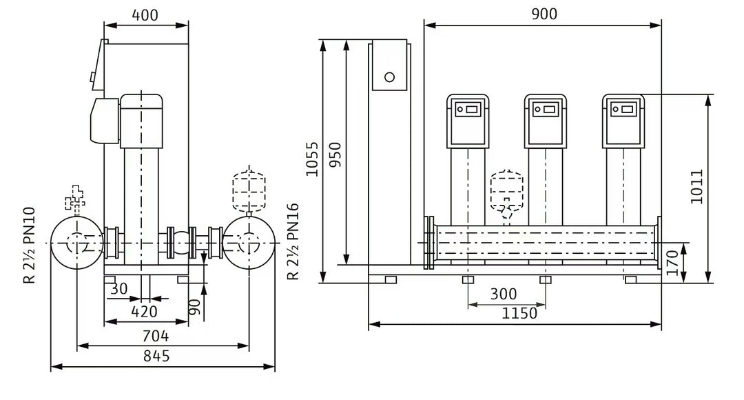 WILO Kompakte Druckerhöhungsanlage SiBoost Smart 3 HELIX VE1006 Art. 2536351