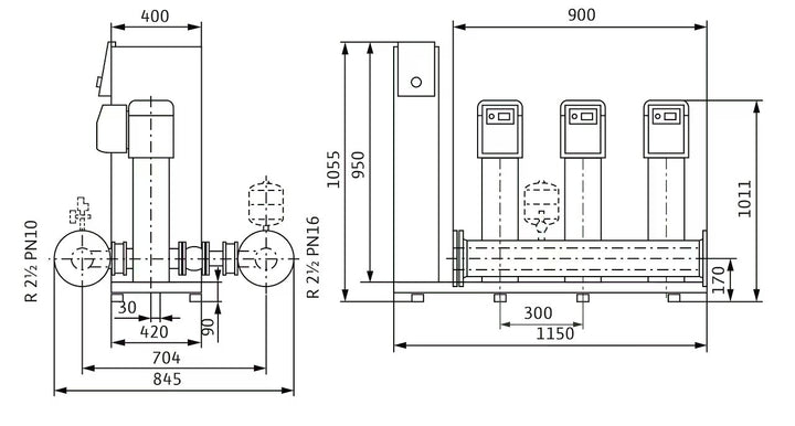 WILO Kompakte Druckerhöhungsanlage SiBoost Smart 3 HELIX VE1006 Art. 2536351