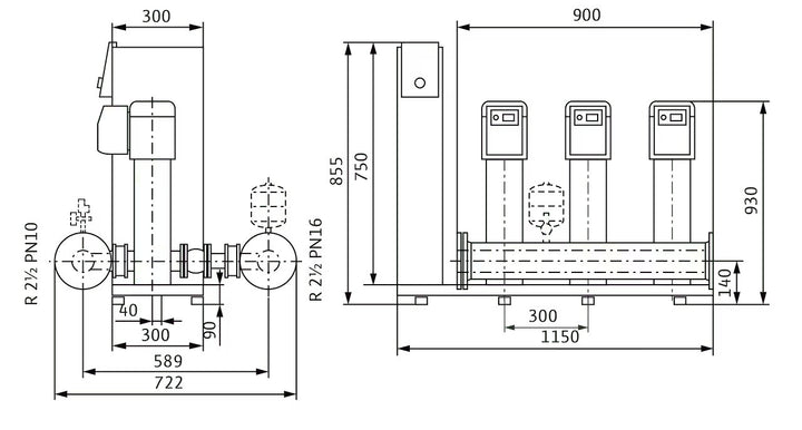 WILO Kompakte Druckerhöhungsanlage SiBoost Smart 3 HELIX VE606 Art. 2536376