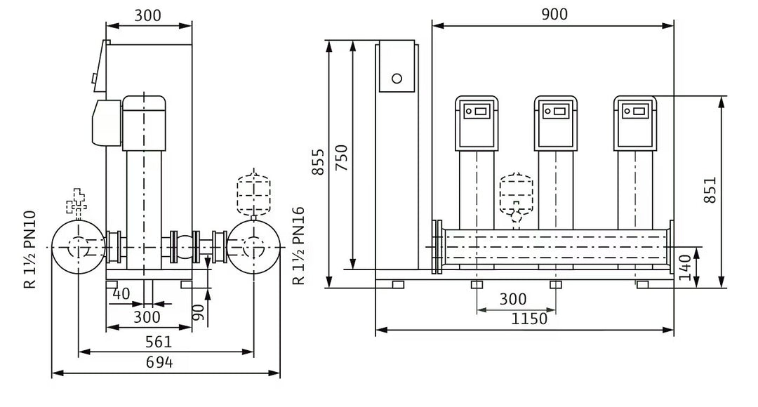 WILO Kompakte Druckerhöhungsanlage gemäß DIN 1988 und DIN EN 806 SiBoost Smart 3 HELIX VE208 Art. 2541590