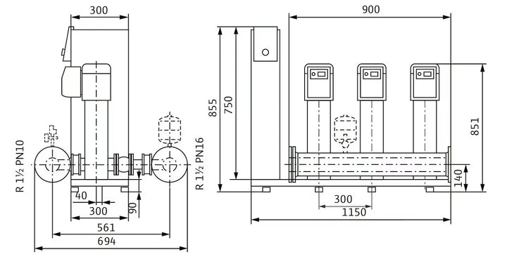 WILO Kompakte Druckerhöhungsanlage gemäß DIN 1988 und DIN EN 806 SiBoost Smart 3 HELIX VE208 Art. 2541590