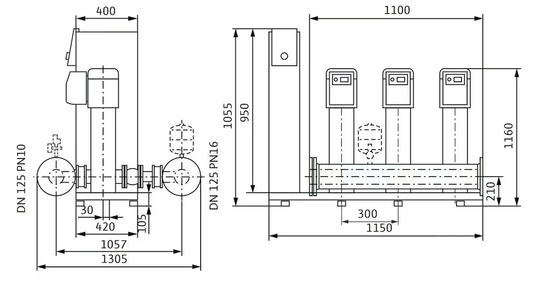 WILO Kompakte Druckerhöhungsanlage SiBoost Smart 3 HELIX VE3602/5,5kW-ES Art. 2547352