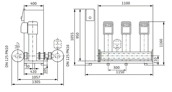 WILO Kompakte Druckerhöhungsanlage SiBoost Smart 3 HELIX VE3602/5,5kW-ES Art. 2547352
