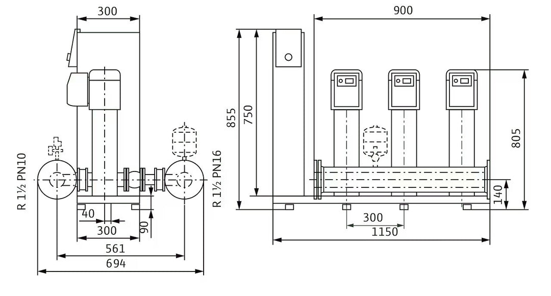 WILO Kompakte Druckerhöhungsanlage gemäß DIN 1988 und DIN EN 806 SiBoost Smart 3 HELIX VE206 Art. 2541589