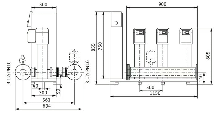 WILO Kompakte Druckerhöhungsanlage gemäß DIN 1988 und DIN EN 806 SiBoost Smart 3 HELIX VE206 Art. 2541589