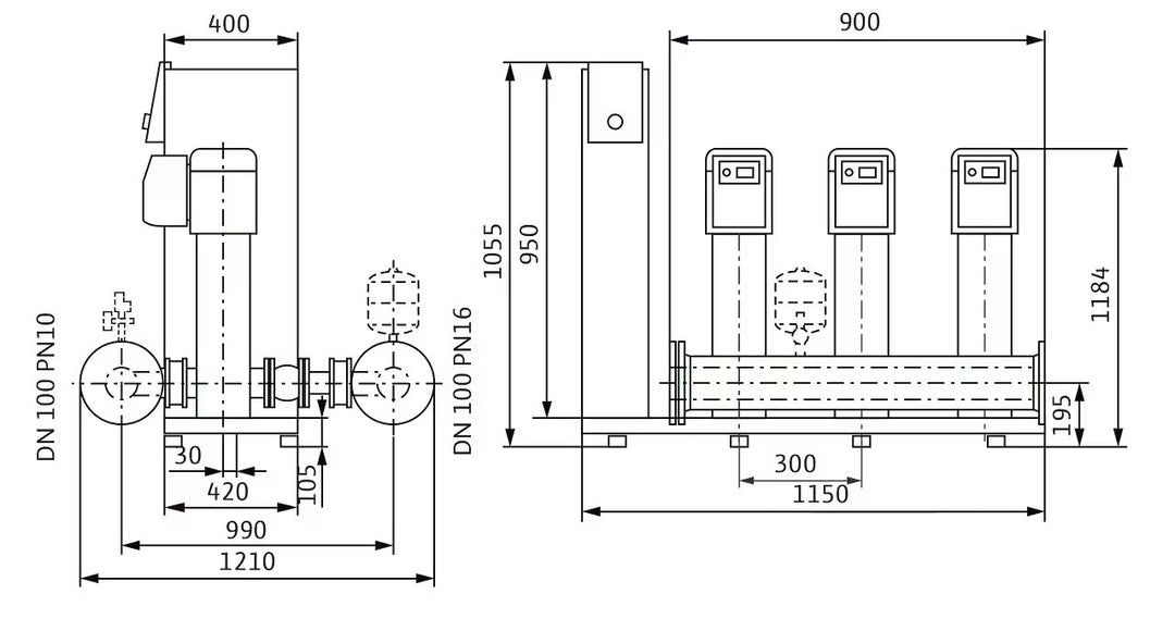 WILO Kompakte Druckerhöhungsanlage SiBoost Smart 3 HELIX VE2203-ES Art. 2547340