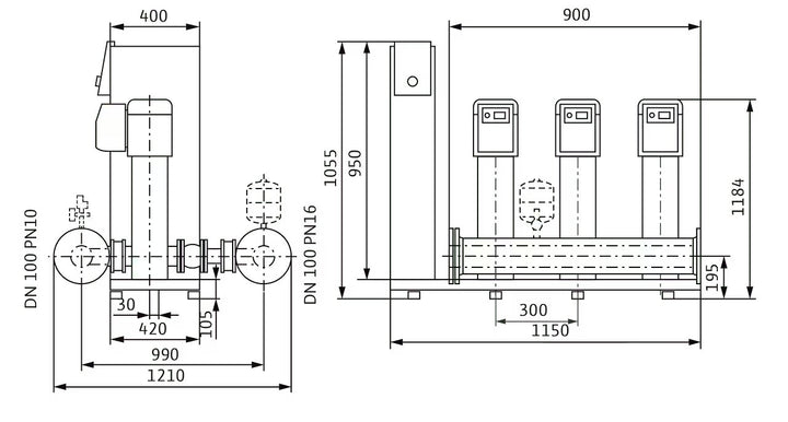 WILO Kompakte Druckerhöhungsanlage SiBoost Smart 3 HELIX VE2203-ES Art. 2547340