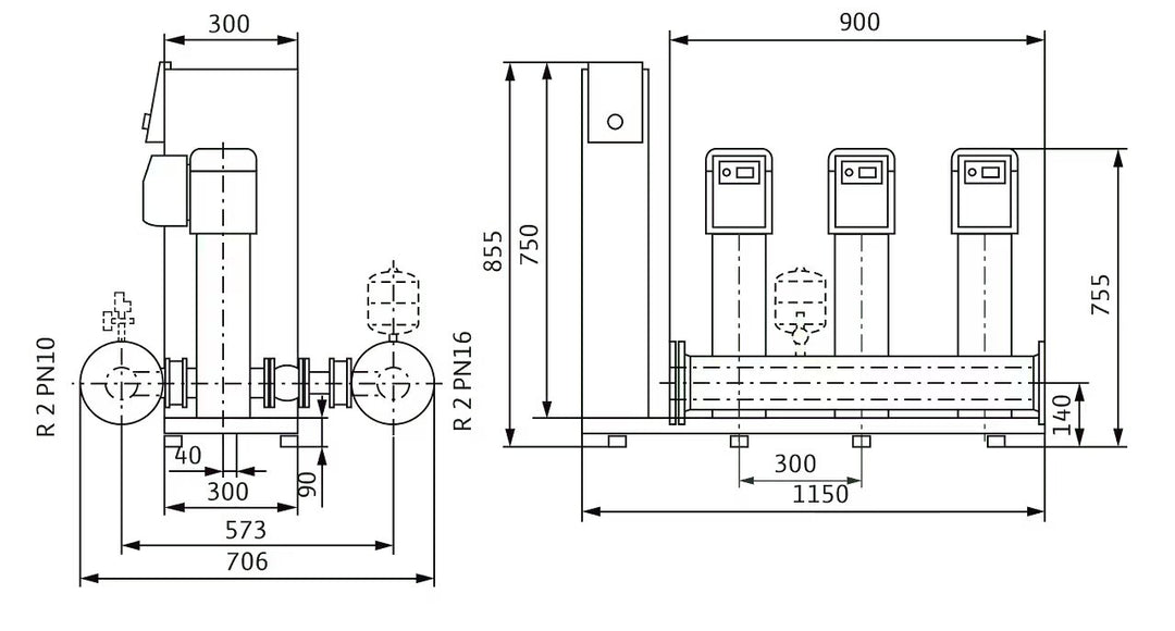WILO Kompakte Druckerhöhungsanlage gemäß DIN 1988 und DIN EN 806 SiBoost Smart 3 HELIX VE404 Art. 2537359
