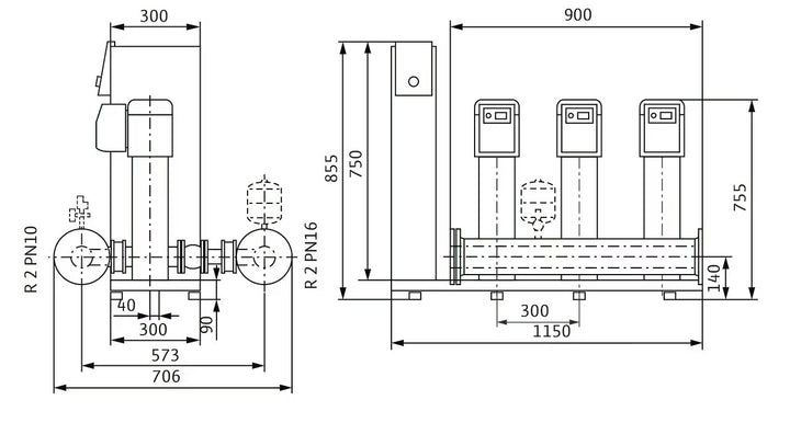 WILO Kompakte Druckerhöhungsanlage gemäß DIN 1988 und DIN EN 806 SiBoost Smart 3 HELIX VE404 Art. 2537359
