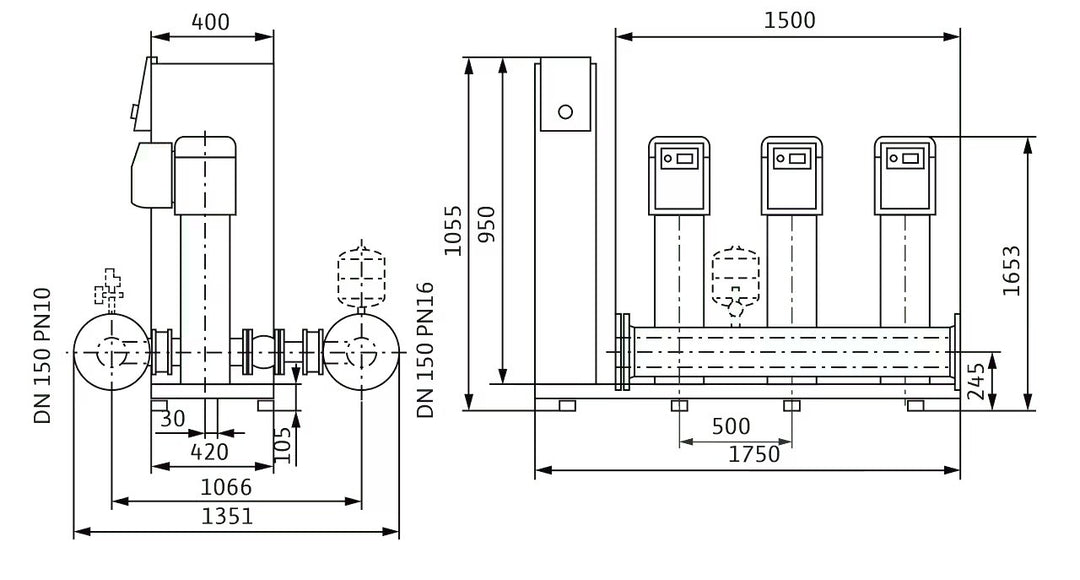 WILO Kompakte Druckerhöhungsanlage SiBoost Smart 3 HELIX VE5205-ES Art. 2547367