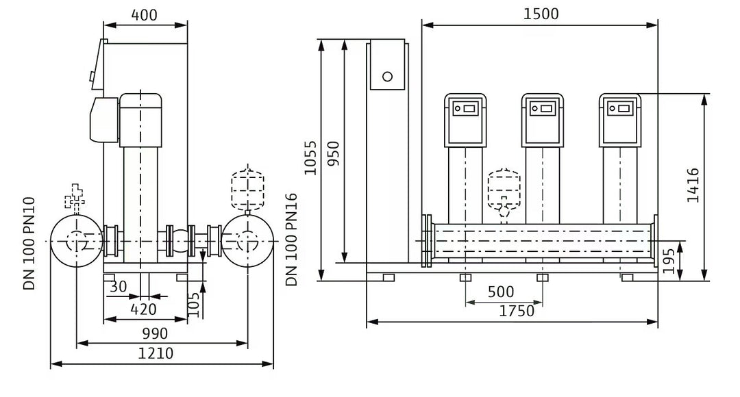 WILO Kompakte Druckerhöhungsanlage SiBoost Smart 3 HELIX VE2205-ES Art. 2547342