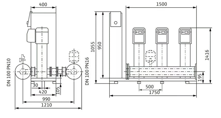 WILO Kompakte Druckerhöhungsanlage SiBoost Smart 3 HELIX VE2205-ES Art. 2547342