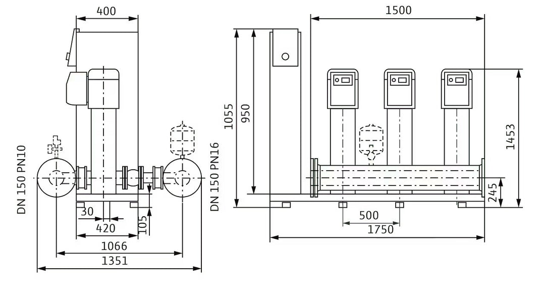 WILO Kompakte Druckerhöhungsanlage SiBoost Smart 3 HELIX VE5203-ES Art. 2547365