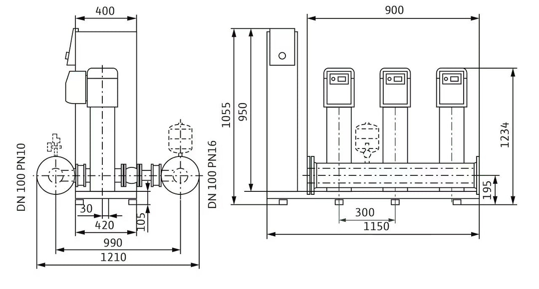 WILO Kompakte Druckerhöhungsanlage SiBoost Smart 3 HELIX VE2204-ES Art. 2547341