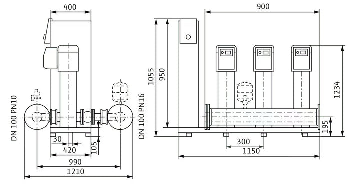 WILO Kompakte Druckerhöhungsanlage SiBoost Smart 3 HELIX VE2204-ES Art. 2547341