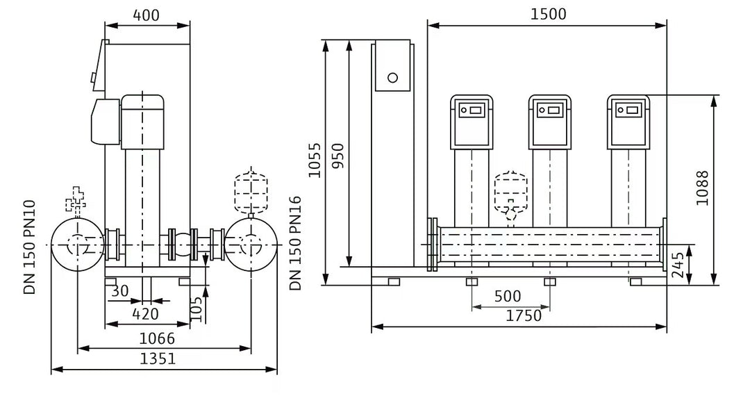 WILO Kompakte Druckerhöhungsanlage SiBoost Smart 3 HELIX VE5202-ES Art. 2547364
