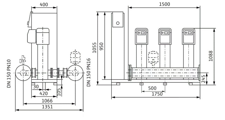 WILO Kompakte Druckerhöhungsanlage SiBoost Smart 3 HELIX VE5202-ES Art. 2547364
