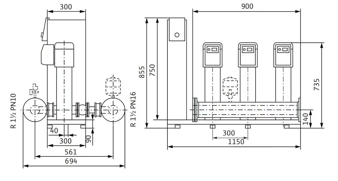 WILO Kompakte Druckerhöhungsanlage gemäß DIN 1988 und DIN EN 806 SiBoost Smart 3 HELIX VE204 Art. 2541588