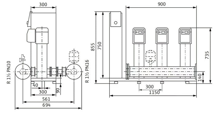 WILO Kompakte Druckerhöhungsanlage gemäß DIN 1988 und DIN EN 806 SiBoost Smart 3 HELIX VE204 Art. 2541588