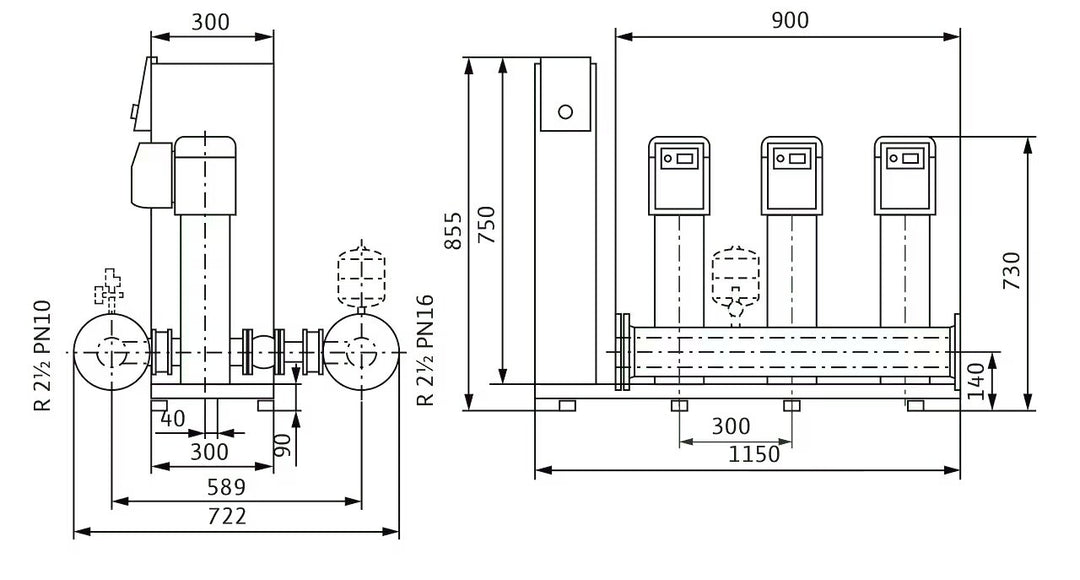 WILO Kompakte Druckerhöhungsanlage SiBoost Smart 3 HELIX VE602 Art. 2537340