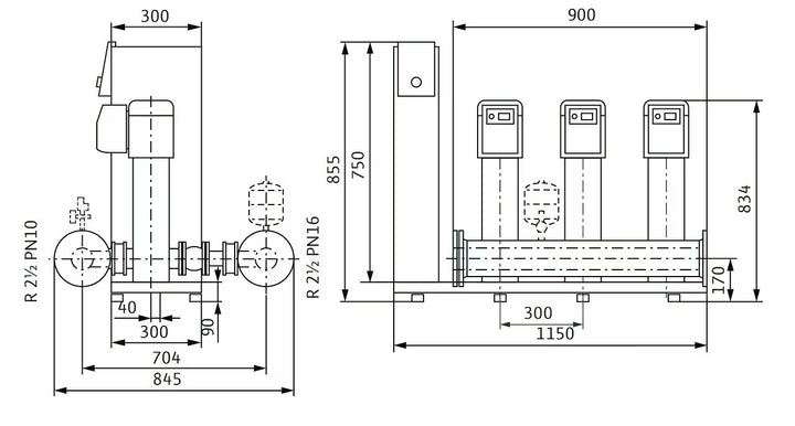 WILO Kompakte Druckerhöhungsanlage SiBoost Smart 3 HELIX VE1003 Art. 2537343