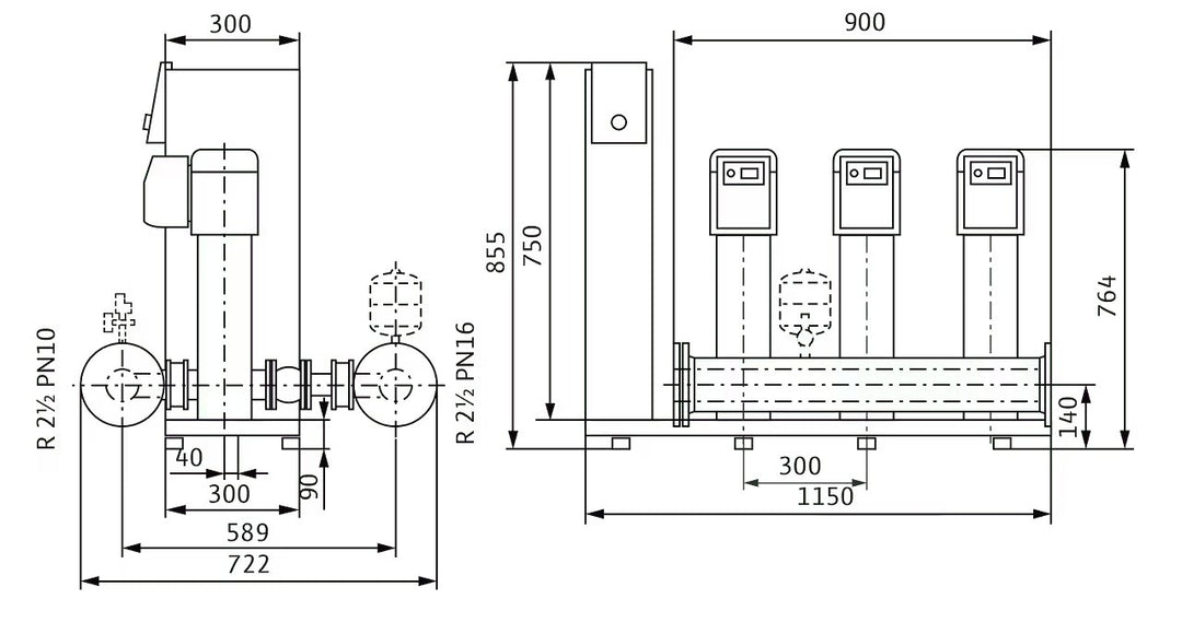WILO Kompakte Druckerhöhungsanlage SiBoost Smart 3 HELIX VE603 Art. 2536375