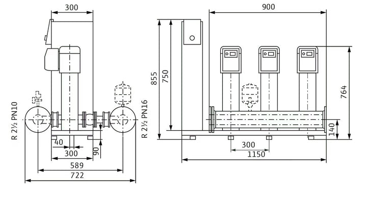 WILO Kompakte Druckerhöhungsanlage SiBoost Smart 3 HELIX VE603 Art. 2536375