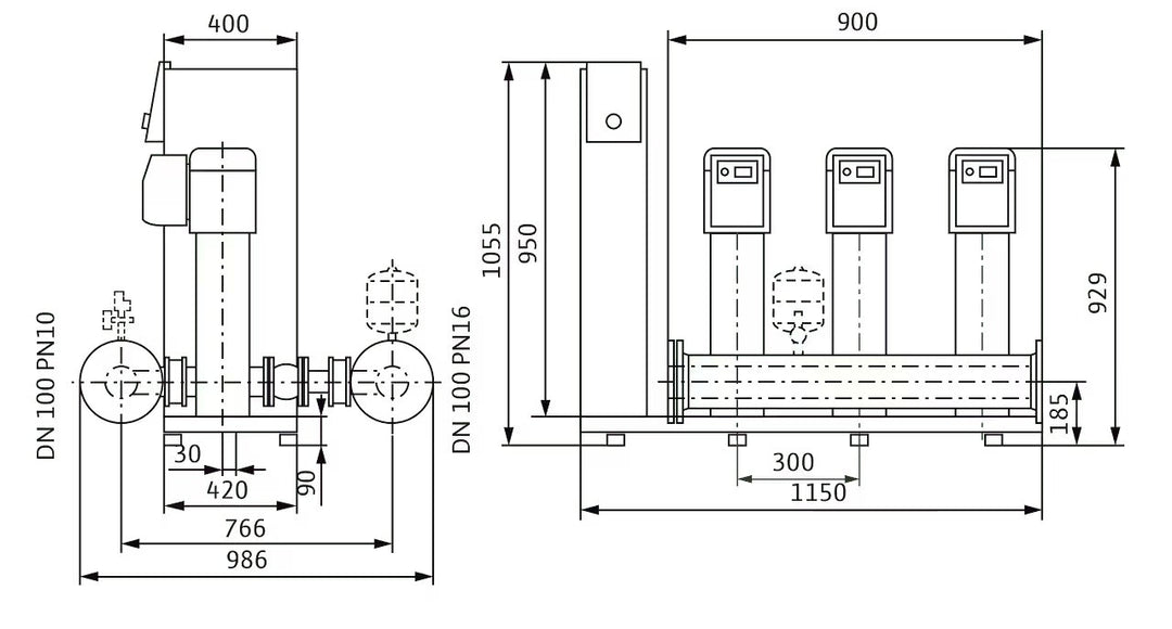 WILO Kompakte Druckerhöhungsanlage SiBoost Smart 3 HELIX VE1603/3kW Art. 2537345