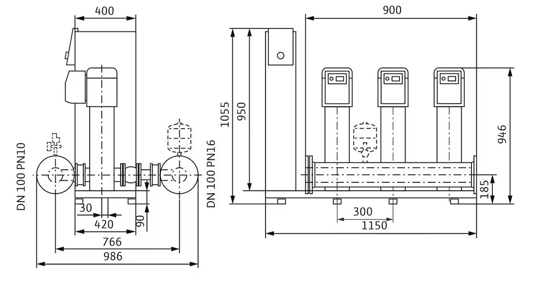 WILO Kompakte Druckerhöhungsanlage SiBoost Smart 3 HELIX VE1603/4kW Art. 2536338