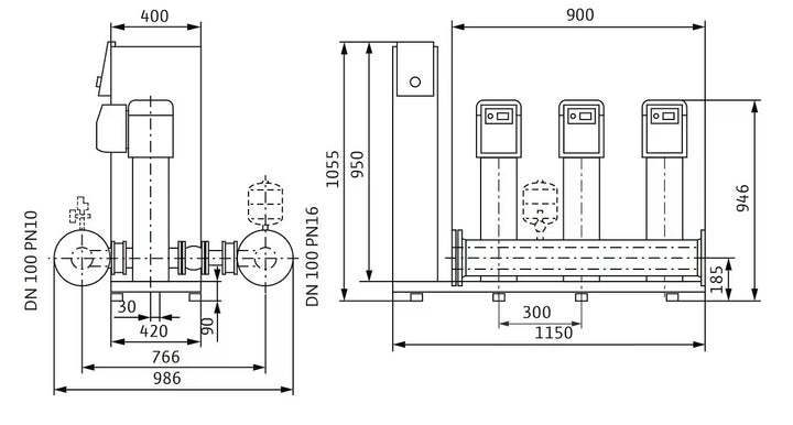 WILO Kompakte Druckerhöhungsanlage SiBoost Smart 3 HELIX VE1603/4kW Art. 2536338