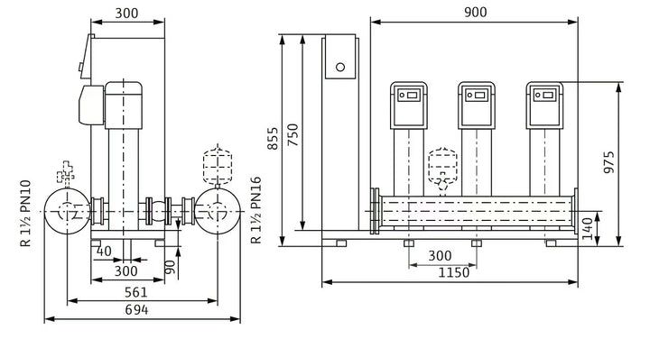 WILO Kompakte Druckerhöhungsanlage gemäß DIN 1988 und DIN EN 806 SiBoost Smart 3 HELIX VE211 Art. 2541591