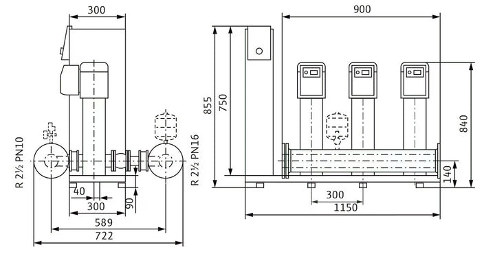 WILO Kompakte Druckerhöhungsanlage SiBoost Smart 3 HELIX VE604 Art. 2537341