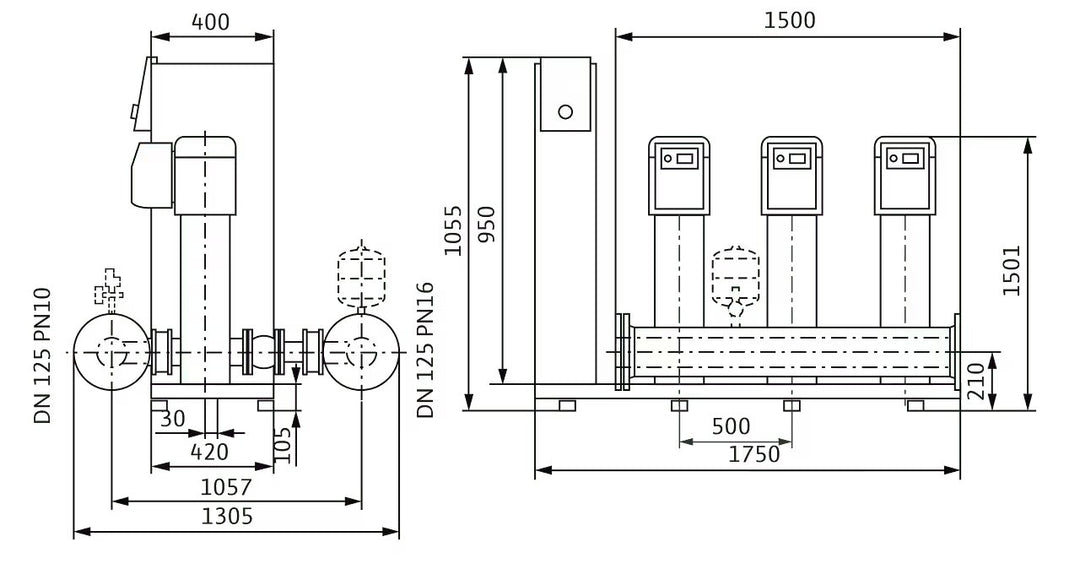 WILO Kompakte Druckerhöhungsanlage SiBoost Smart 3 HELIX VE3605-ES Art. 2547355