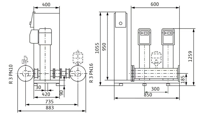 WILO Kompakte Druckerhöhungsanlage gemäß DIN 1988 und DIN EN 806 SiBoost Smart 2 HELIX VE1606 Art. 2536336