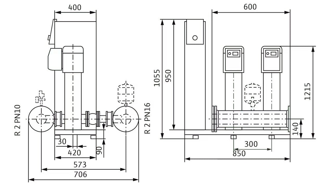 WILO Kompakte Druckerhöhungsanlage gemäß DIN 1988 und DIN EN 806 SiBoost Smart 2 HELIX VE611 Art. 2536374
