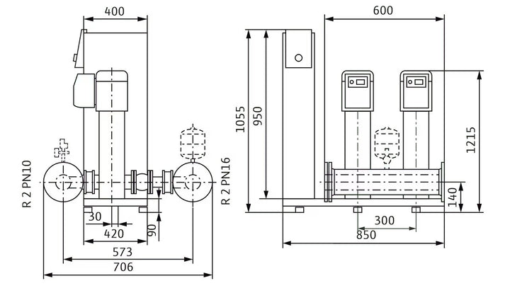 WILO Kompakte Druckerhöhungsanlage gemäß DIN 1988 und DIN EN 806 SiBoost Smart 2 HELIX VE611 Art. 2536374