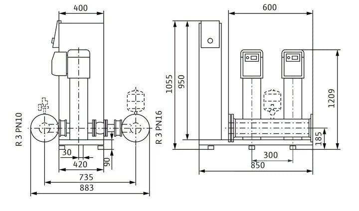 WILO Kompakte Druckerhöhungsanlage gemäß DIN 1988 und DIN EN 806 SiBoost Smart 2 HELIX VE1605 Art. 2536335