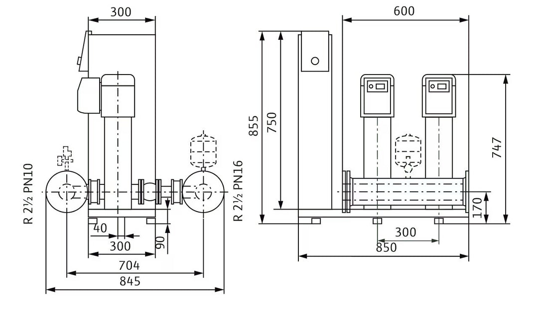 WILO Kompakte Druckerhöhungsanlage gemäß DIN 1988 und DIN EN 806 SiBoost Smart 2 HELIX VE1002 Art. 2536345