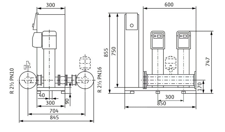 WILO Kompakte Druckerhöhungsanlage gemäß DIN 1988 und DIN EN 806 SiBoost Smart 2 HELIX VE1002 Art. 2536345